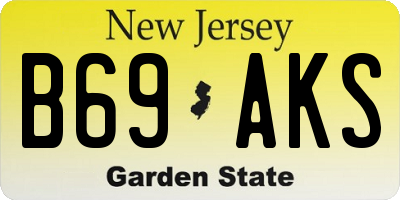 NJ license plate B69AKS