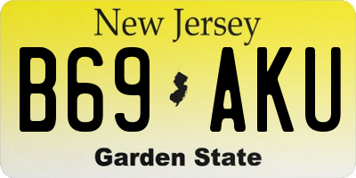 NJ license plate B69AKU