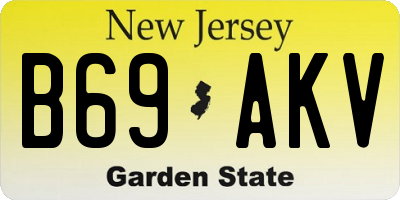 NJ license plate B69AKV