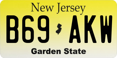 NJ license plate B69AKW