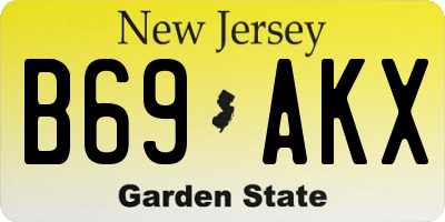 NJ license plate B69AKX