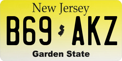 NJ license plate B69AKZ
