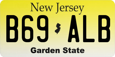 NJ license plate B69ALB