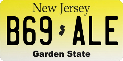 NJ license plate B69ALE