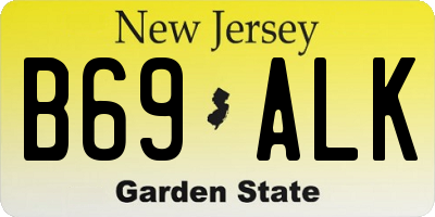 NJ license plate B69ALK