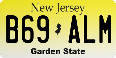 NJ license plate B69ALM