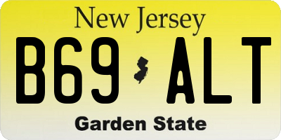 NJ license plate B69ALT