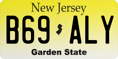 NJ license plate B69ALY