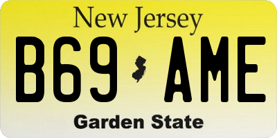 NJ license plate B69AME
