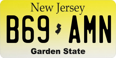 NJ license plate B69AMN