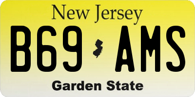NJ license plate B69AMS