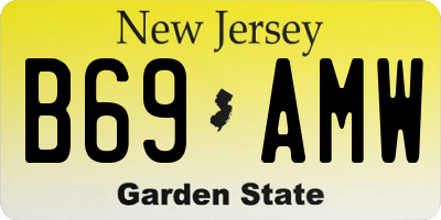 NJ license plate B69AMW