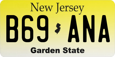 NJ license plate B69ANA