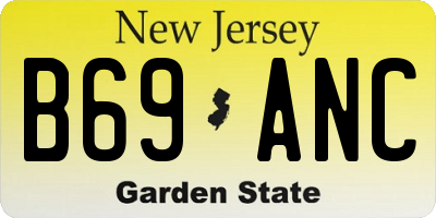 NJ license plate B69ANC