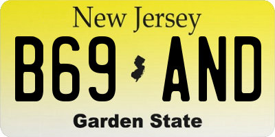 NJ license plate B69AND