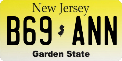 NJ license plate B69ANN