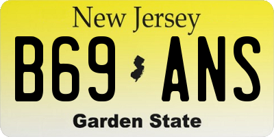 NJ license plate B69ANS