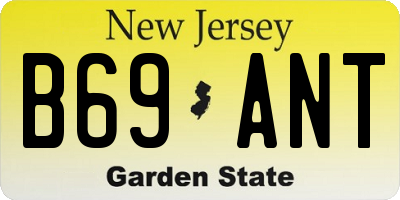NJ license plate B69ANT