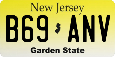 NJ license plate B69ANV