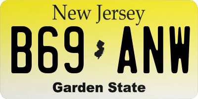 NJ license plate B69ANW