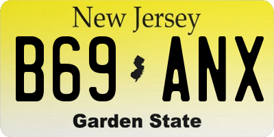 NJ license plate B69ANX