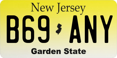 NJ license plate B69ANY
