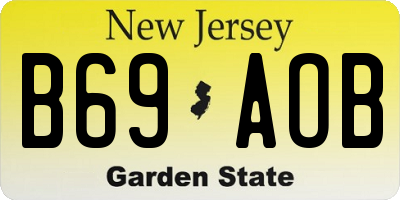 NJ license plate B69AOB