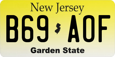 NJ license plate B69AOF