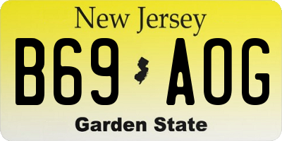 NJ license plate B69AOG