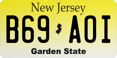 NJ license plate B69AOI