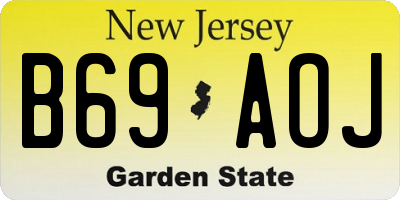 NJ license plate B69AOJ