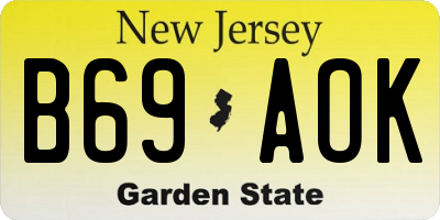 NJ license plate B69AOK