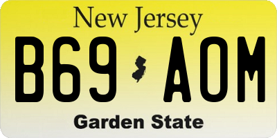 NJ license plate B69AOM