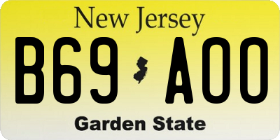 NJ license plate B69AOO