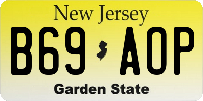 NJ license plate B69AOP