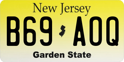 NJ license plate B69AOQ