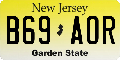 NJ license plate B69AOR