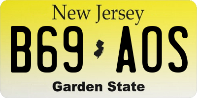 NJ license plate B69AOS