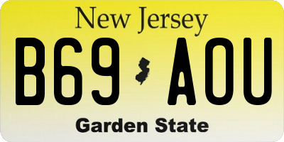 NJ license plate B69AOU