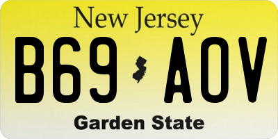 NJ license plate B69AOV