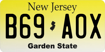 NJ license plate B69AOX