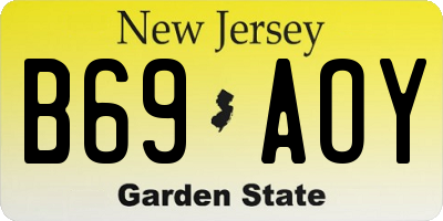 NJ license plate B69AOY