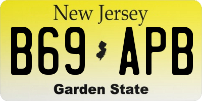 NJ license plate B69APB