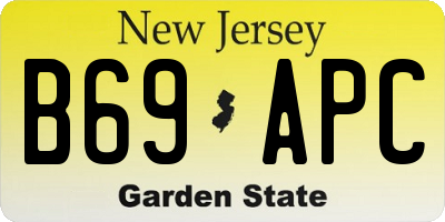 NJ license plate B69APC