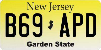 NJ license plate B69APD