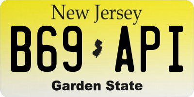 NJ license plate B69API
