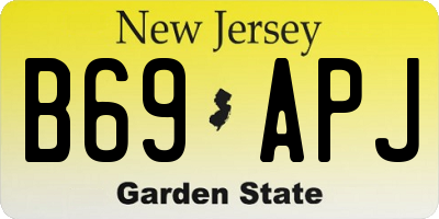 NJ license plate B69APJ