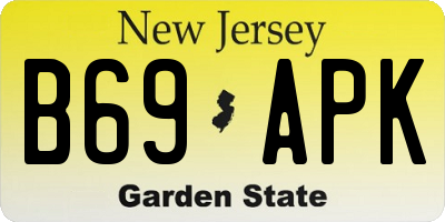 NJ license plate B69APK