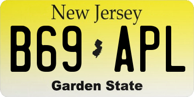 NJ license plate B69APL