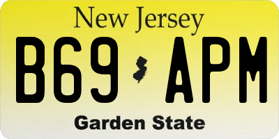 NJ license plate B69APM